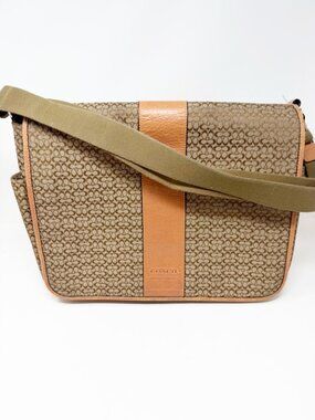 Coach Vintage Y2K Hudson Commuter Messenger Bag F77004 Jacquard Brown Tan